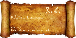 Kész Luciusz névjegykártya